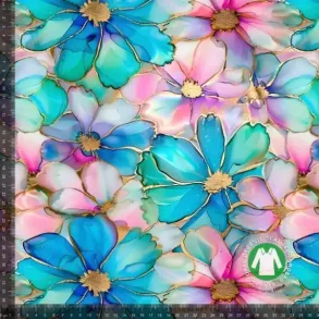 �kotex bomulds jersey, Blomster