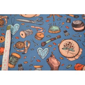 �kotex bomuld/poplin Bl� m/Sygrej