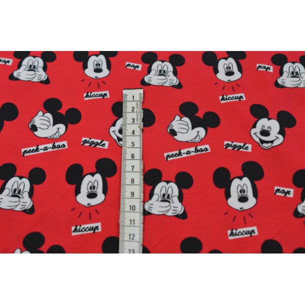 �kotex bomulds jersey R�d m/Mickey Mouse