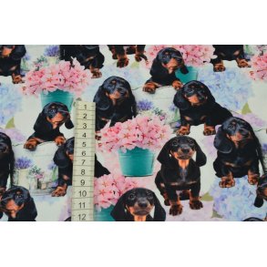 �kotex bomulds jersey m/Gravhunde