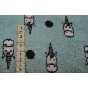 Minky fleece Mint m/Enhj�rning