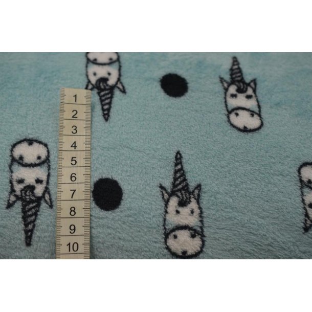 Minky fleece Mint m/Enhj�rning