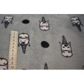 Minky fleece Gr� m&Enhj�rning