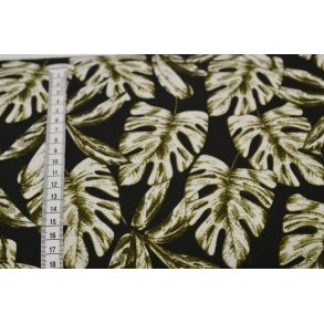 Scuba crepe Sort m/gr�nlige blade