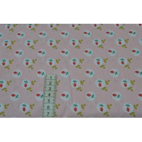 Bomuld/poplin Lyser�d m/blomst