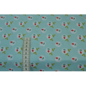 Bomuld/poplin Mint m/blomst