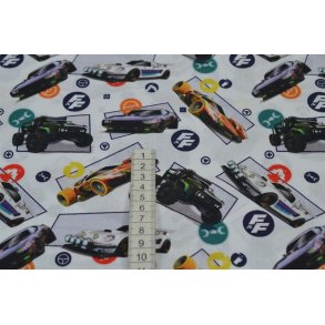 �kotex bomuld/poplin Hvid m/Biler