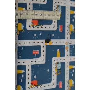 Bomuld/poplin St�vbl� m/Vejsystem