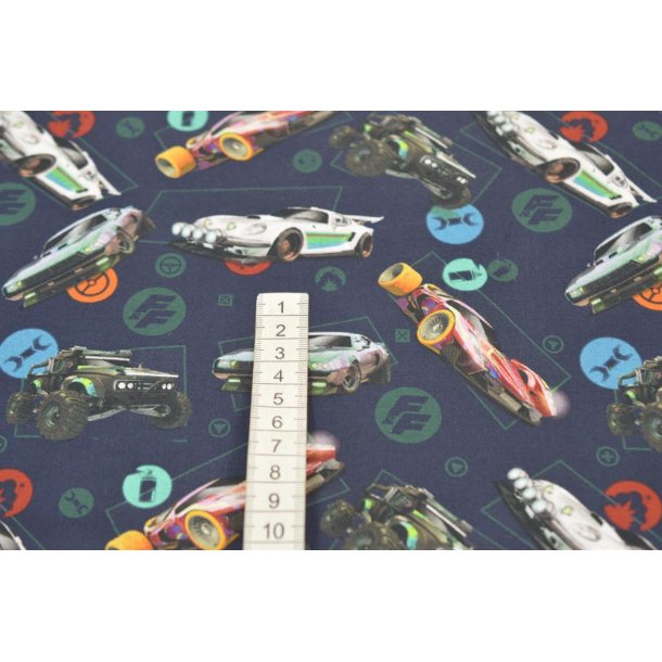 �kotex bomuld/poplin Bl� m/Biler