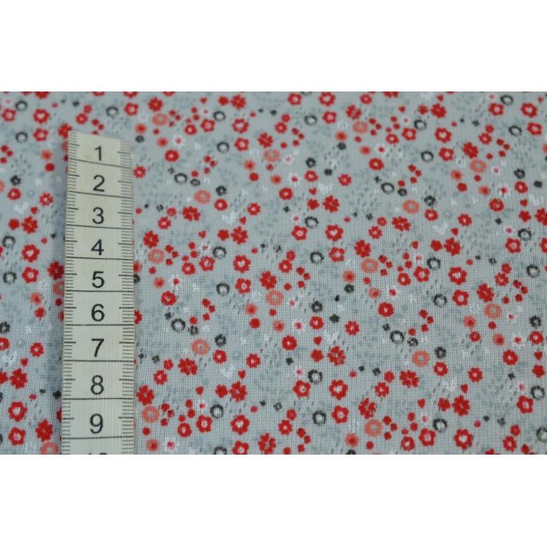 Ribstof Lysgr� m/sm� blomster