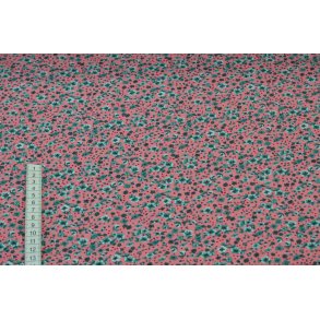 �kotex bomulds jersey Rosa m/sm� blomster