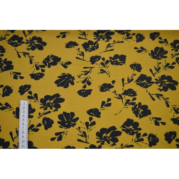 Tencel/modal jersey Karry m/sorte blomster