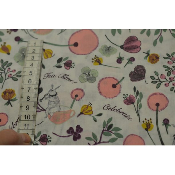 Poplin R�hvid m/Motiver