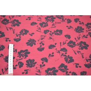 Tencel/modal jersey Bordeaux m/sorte blomster