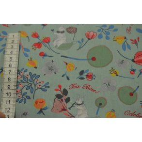 Poplin St�vgr�n m/motiver