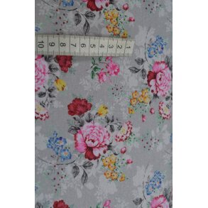 Canvas Gr� m/blomster