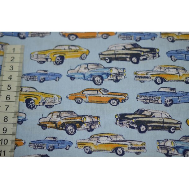 Poplin Lysbl� m/biler