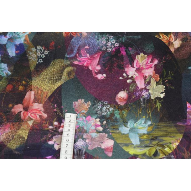 Viscose jersey m/blomster