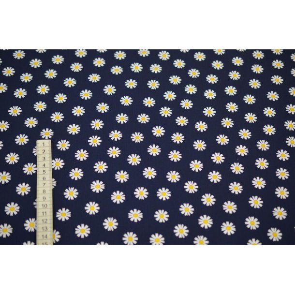Bomuld/poplin Marine m/Marguriter