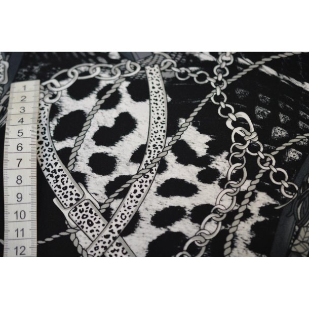 Viscose Sort m/Gr�lig print