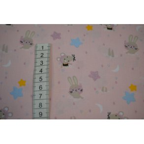 Bomuld/poplin Lyser�d  m/mus og kanin