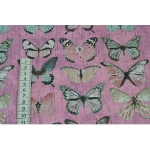 Canvas Rosa m/Sommerfugle