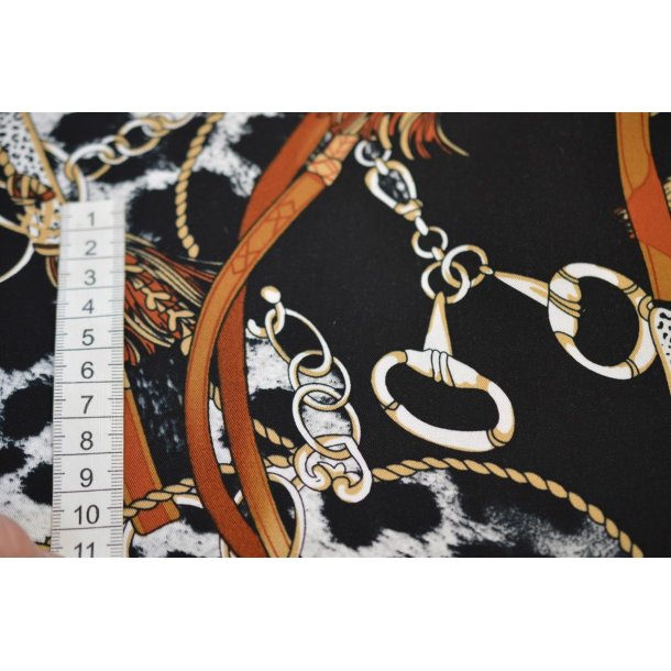 Viscose Sort m/brun print