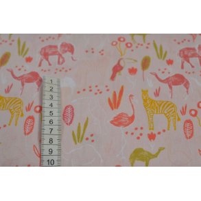 Bomuld/poplin Lyser�d m/Dyr p� savannen