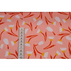 Canvas Fersken m/blomster