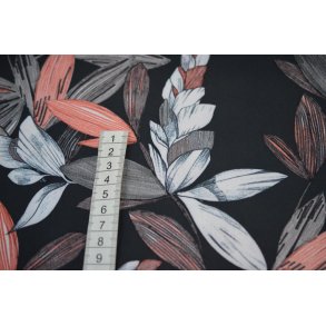 Skindlook jersey Sort m/blomster