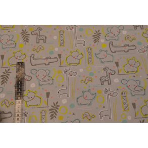 Bomuld/poplin Lysgr� m/Streg dyr