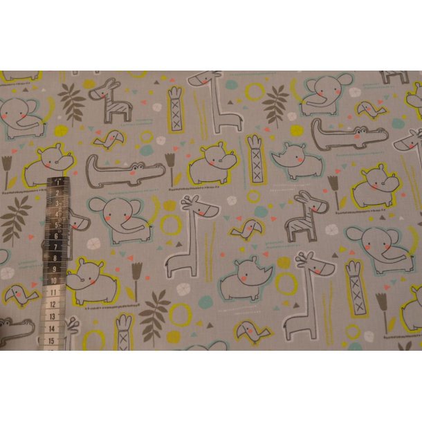 Bomuld/poplin Lysgr� m/Streg dyr