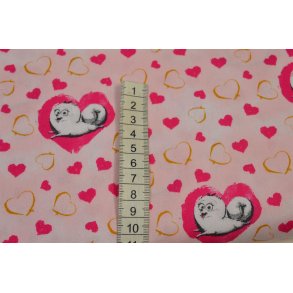 Bomuld/poplin Lyser�d m/hjerter