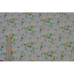 �kotex  bomuld Lys turkis m/Svaner