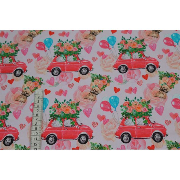 Digital �kotex Bomulds Jersey, Blomsterbiler                                                                                      