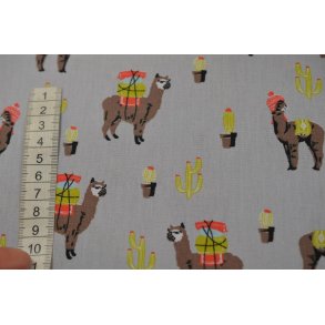 Lysegr� bomuld m/Lama