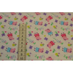 �kotex bomuld/poplin Hvid m/Gurli gris