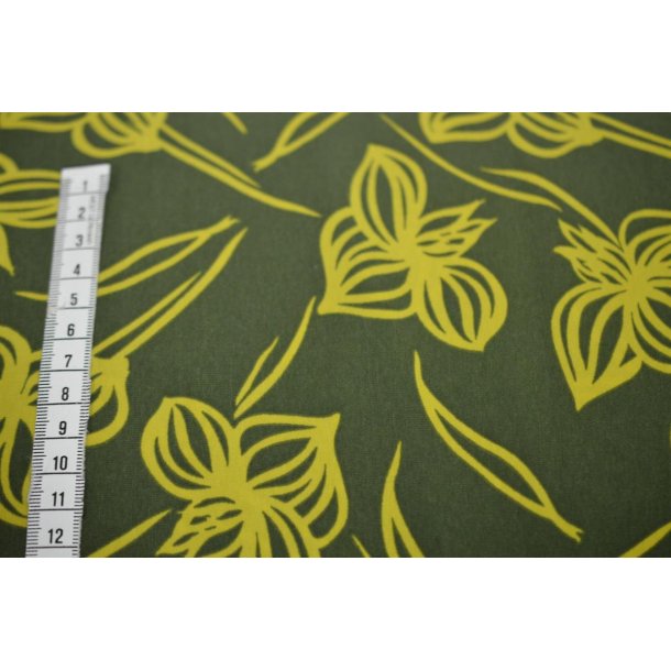 Pearl Peach Olivengr�n m/blomster