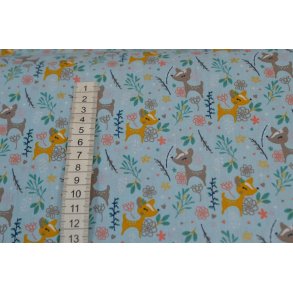 Bomuld Lysebl� Guldgrene og D�dyr