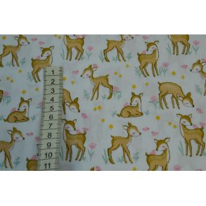 Bomuld/poplin Hvid m/D�dyr