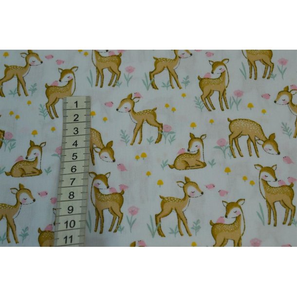 Bomuld/poplin Hvid m/D�dyr