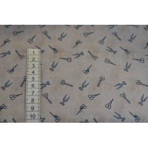 Patchworkstof Beige m/Sakse