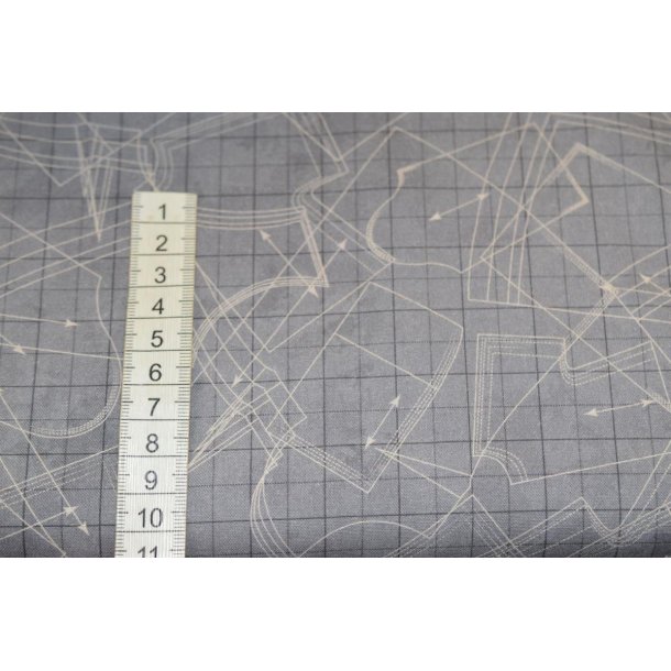 Patchworkstof M�rkgr� m/M�nster optegning