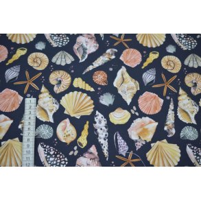 Canvas Digital Bomuld - Sort m/muslinger og konkylier