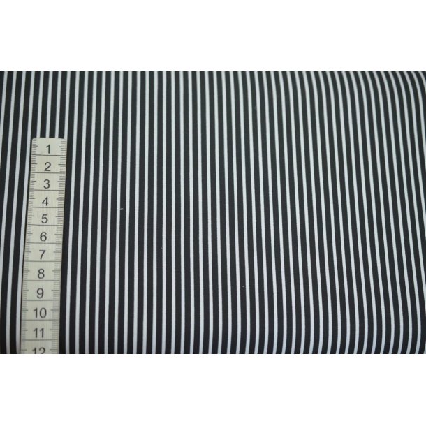 Poplin Bomuld Stripe Black