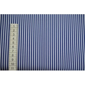 Poplin Bomuld Stripe Cobalt