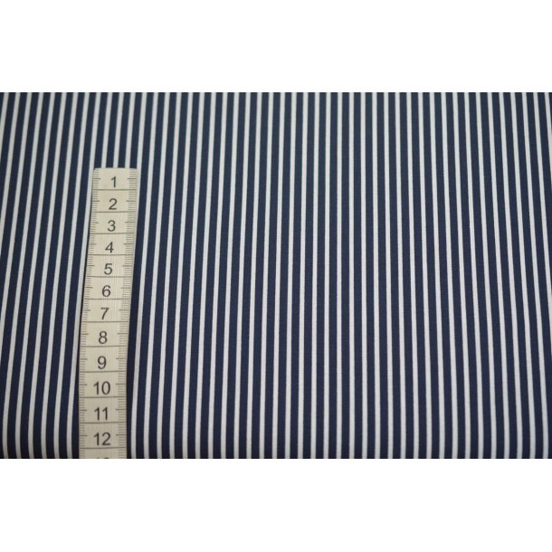 Poplin Bomuld Stripe Navy 