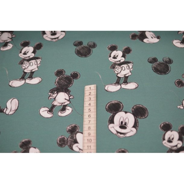 �kotex Bomulds Jersey - Mickey Mouse Gr�n                                                                                    