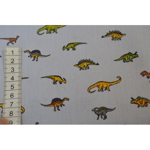 Bomuld/poplin Lysgr� m/Dinosaur