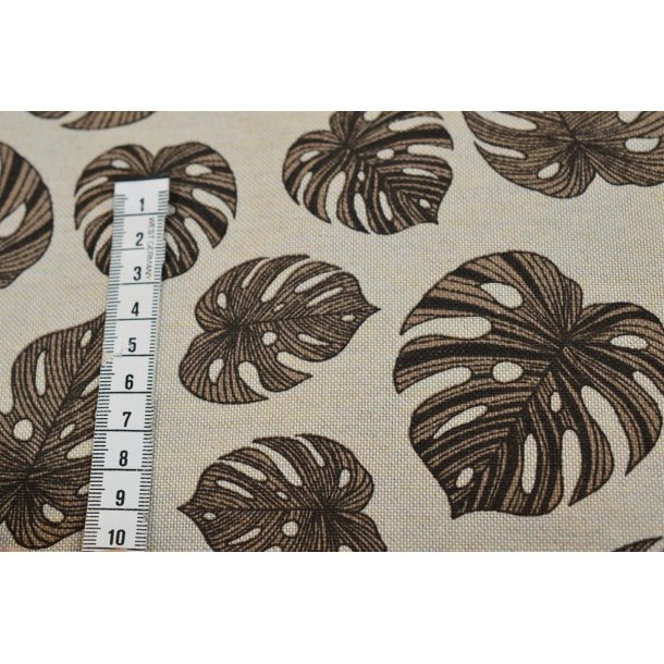 Halv panama, H�rfarvet boligtextil m/Brune blade